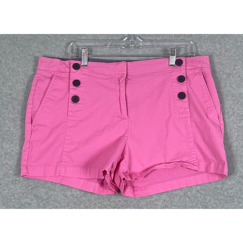 Nautica Women's Sailor Shorts Pink Size 14 Buttons Mid Rise